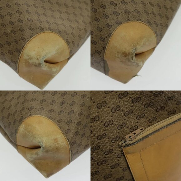 GUCCI Micro GG Canvas Tote Bag PVC Leather Beige Auth yk15747 - Picture 15 of 15